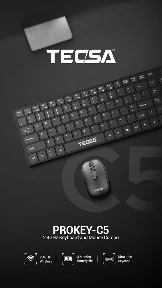 TECSA PROKEY-C5 2.4GHz Wireless Keyboard & Mouse combo