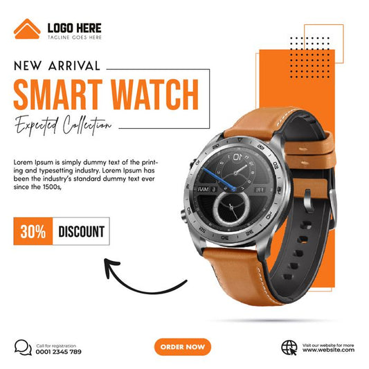 Urban Elegance Smart Watch (Silver Case & Brown Leather)