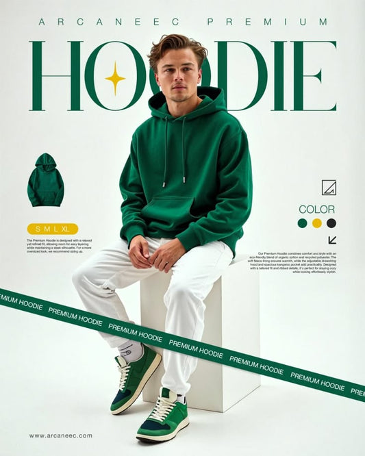 Premium Emerald Green Oversized Hoodie