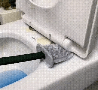 Bathroom Cleaning Silicone Toilet Brush With Holder